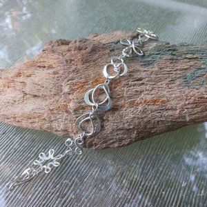Beautiful Handmade Sterling Silver 925 Crazy Link Bracelet by Cohn 8"